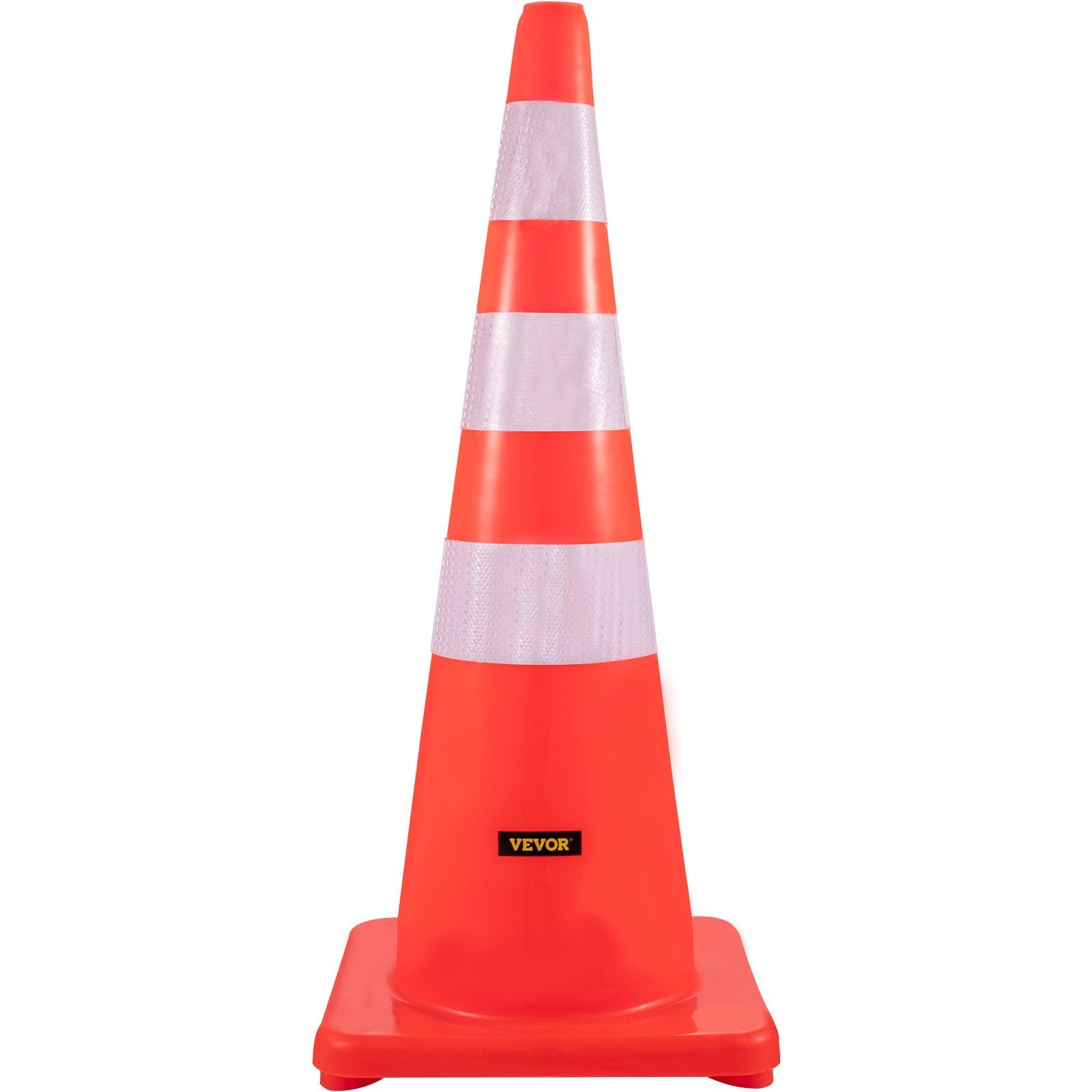 VEVOR Safety Cones, 6-Pack PVC Traffic Cones with Weighted Base & Reflective Collars