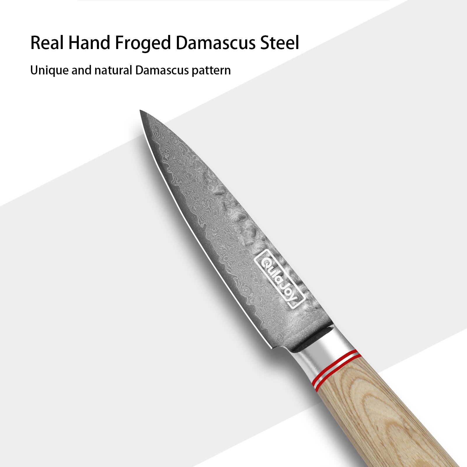 Qulajoy Nakiri Knife 6.9 Inch, 67-Layers Damascus VG10 — Ergonomic Wood Handle