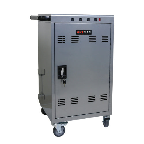 Mobile Charging Cart And Cabinet For Tablets Laptops 35-Device B30PLUS - Silver