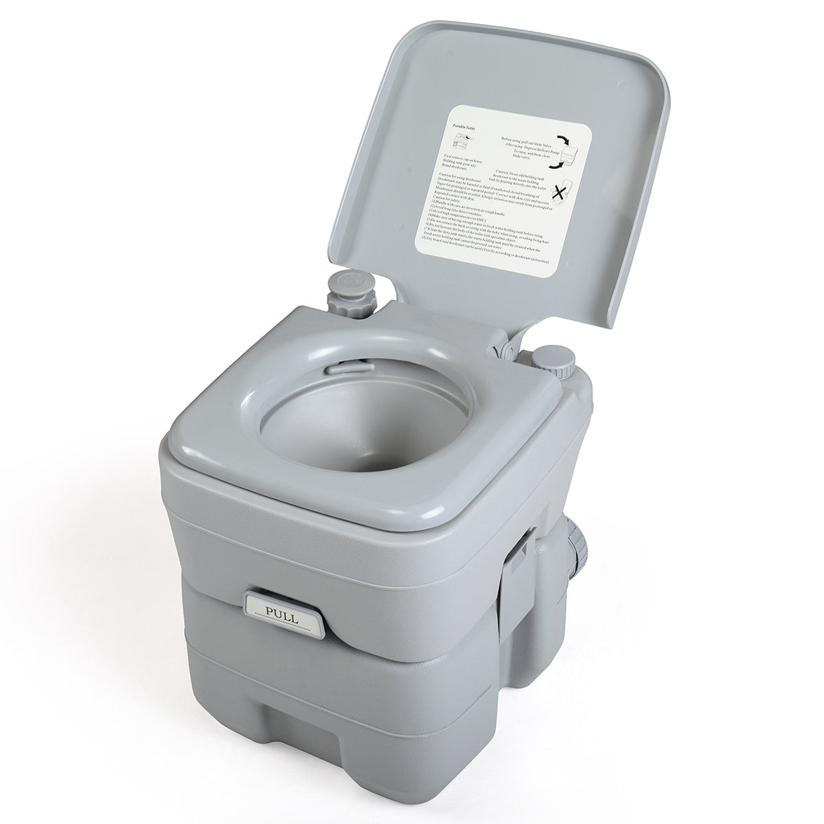 5 Gallon Portable Toilet for Outdoor Camping & Travel Flush Potty (Gray)