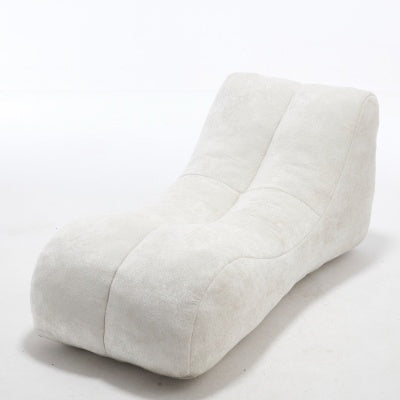 Coocosh Lounge Chair with Plush Microfiber Upholstery, Soft White Color, Sleek Curved Design, Ideal for Relaxation, Dimensions 60cm x 100cm, Angled Perspective.