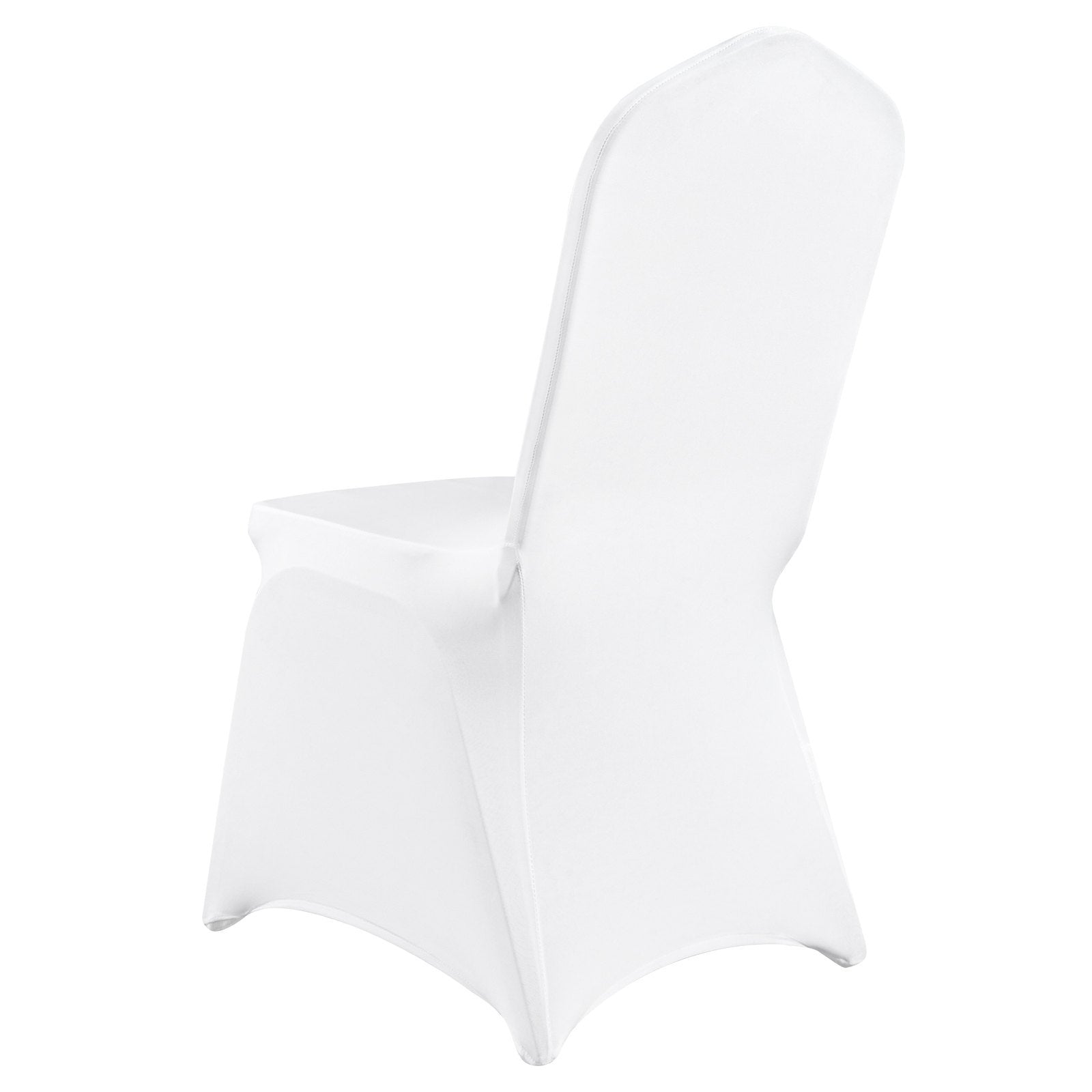 VEVOR Stretch Spandex Folding Chair Covers, Universal Fitted Arched Front Cover, Removable Washable Slipcovers, 50PCS White