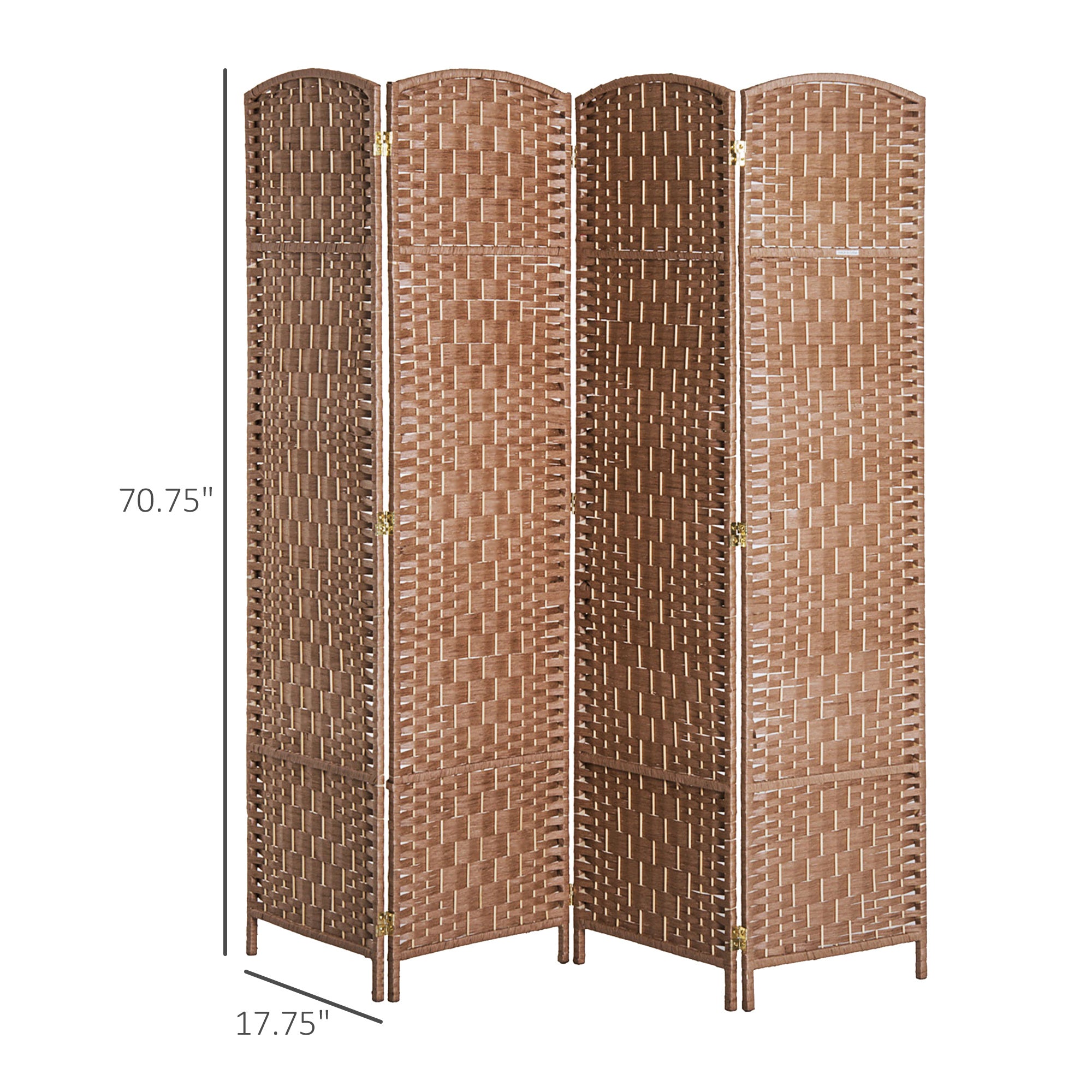 Coocosh elegant folding privacy screen made from sturdy wicker material, featuring a brown finish, designed for versatile use in home offices and bedrooms to enhance privacy without compromising style.