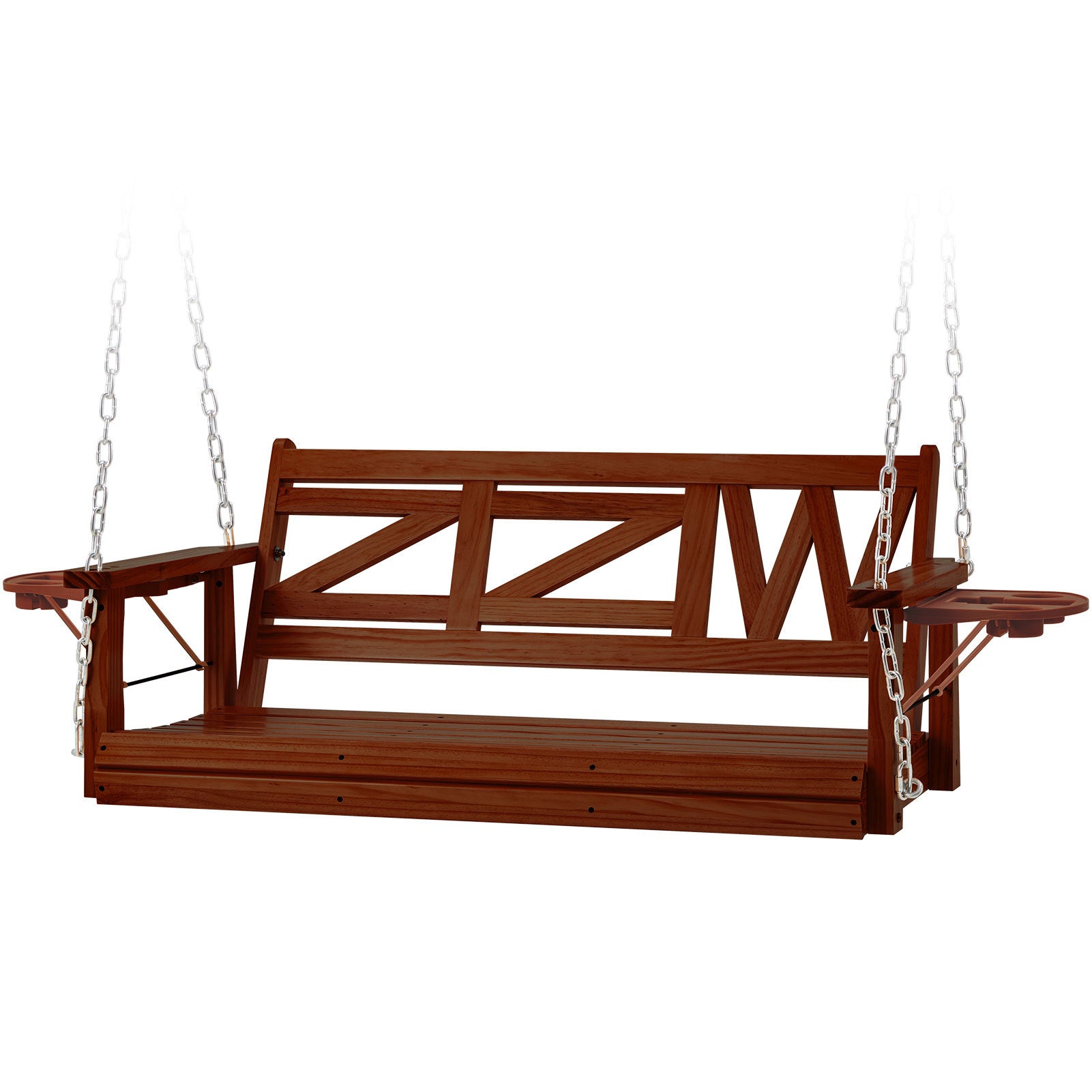 Wooden Outdoor Porch Swing With 2-Seat