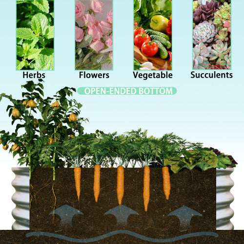 4x2x1ft Raised Garden Bed Kit, Galvanized Planter Raised Garden Beds For Outdoor For Vegetables,Flowers &Herbs, Heavy Duty, Rust-Resistant, Easy Assembly