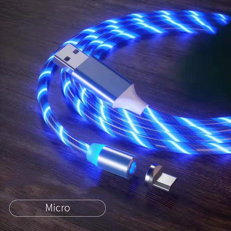 Magnetic 3-in-1 Charging Cable with LED – USB-A to USB-C / Micro-USB / Lightning (1 m / 2 m)