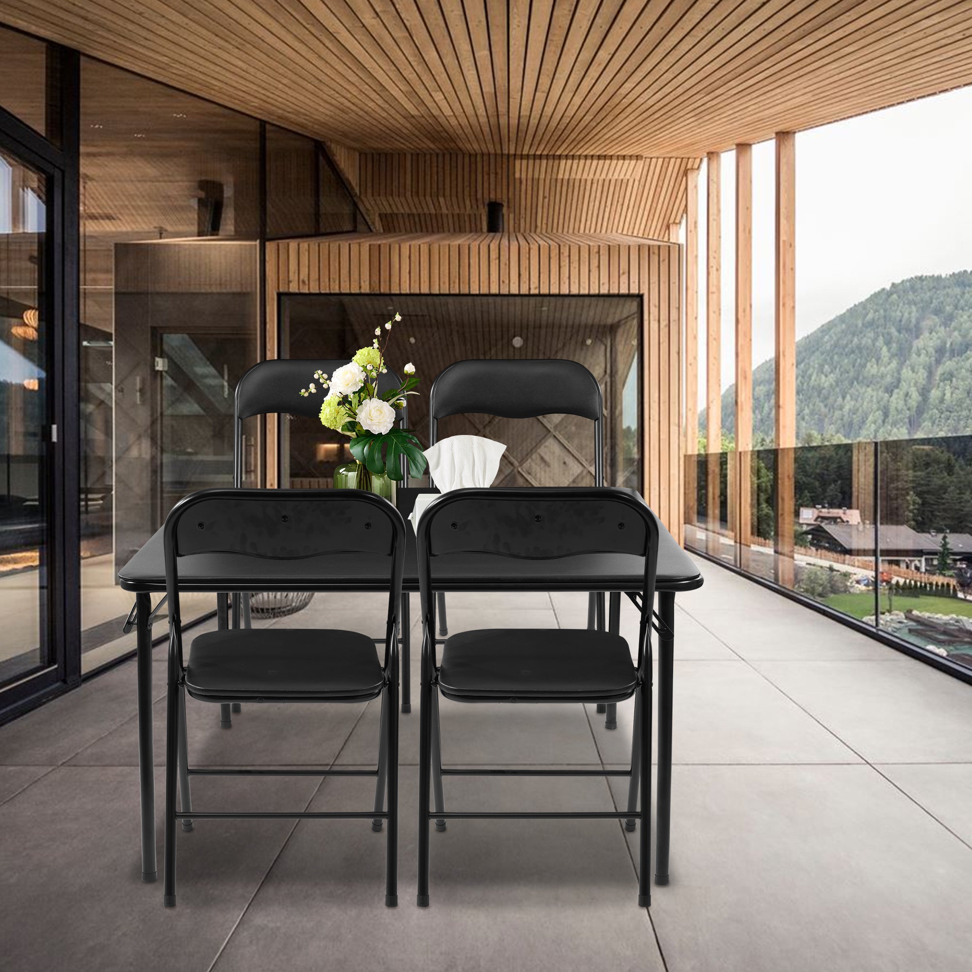 yuting Pack of 2 Kids Folding Chairs — Foam Padded Steel Frame (Green & Red)