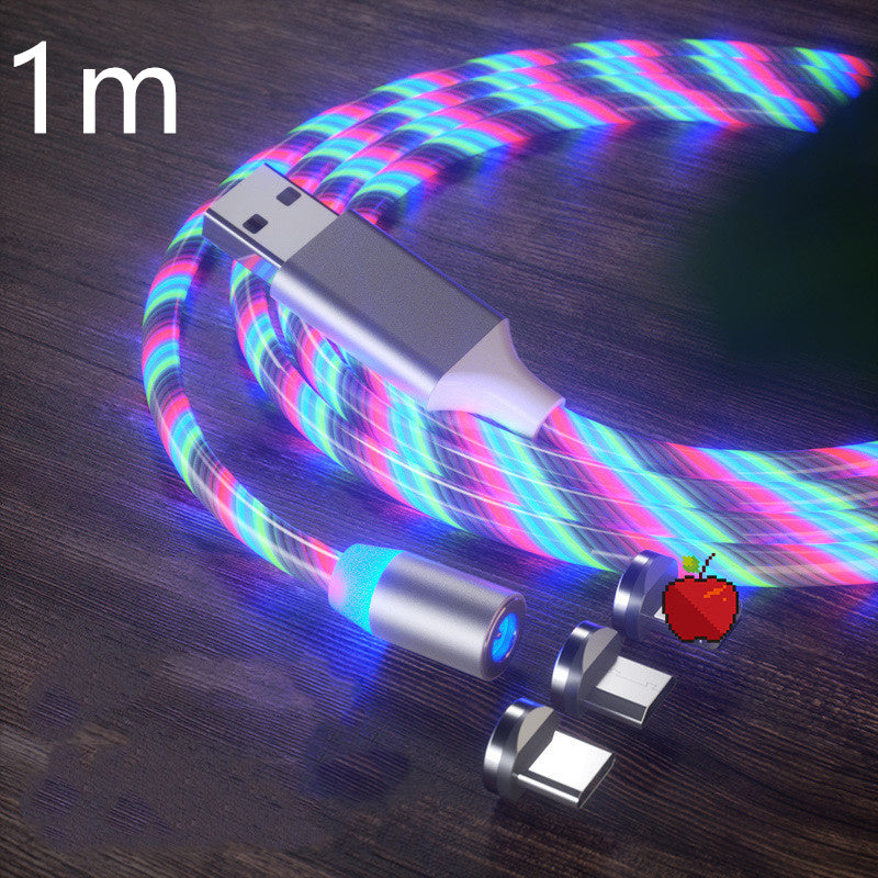Magnetic 3-in-1 Charging Cable with LED – USB-A to USB-C / Micro-USB / Lightning (1 m / 2 m)