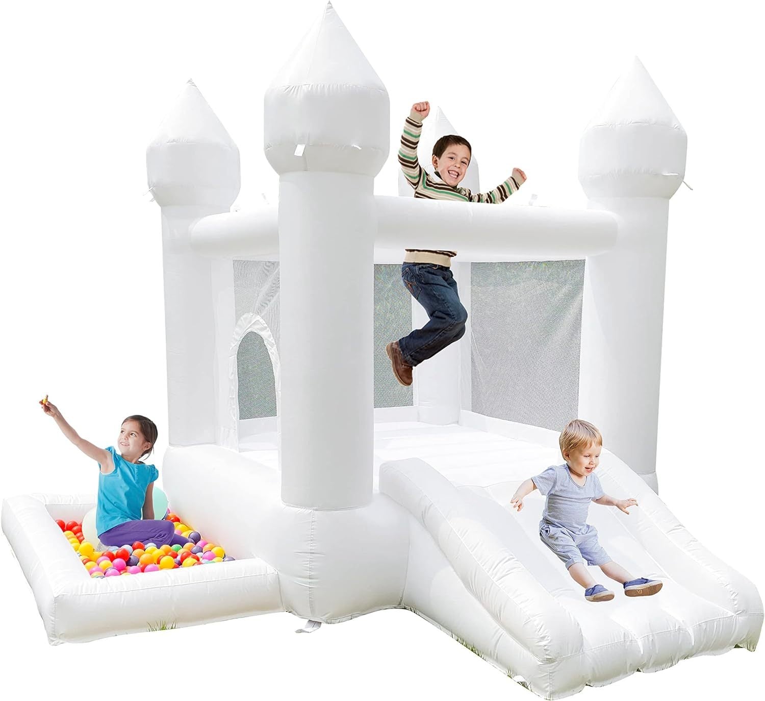 White Castle Bounce House Inflatable Trampoline for Kids (UL Blower)