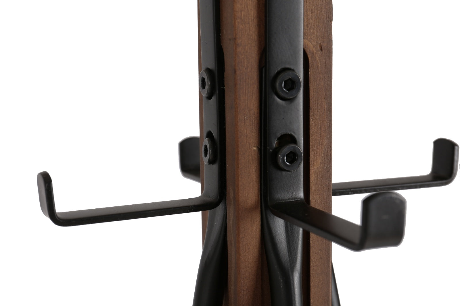 Reclaimed Wood & Metal Coat Rack with Hooks for Bedroom & Living Room