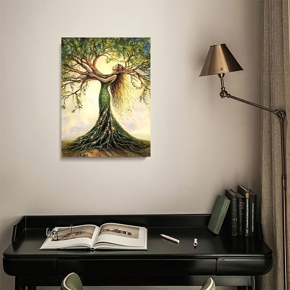 Tree of Life Wooden Framed Canvas Wall Art
