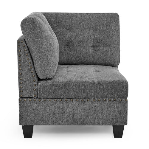 Corner Sofa for Modular Sectional — Grey Chenille (31.5" x 31.5" x 36.5")