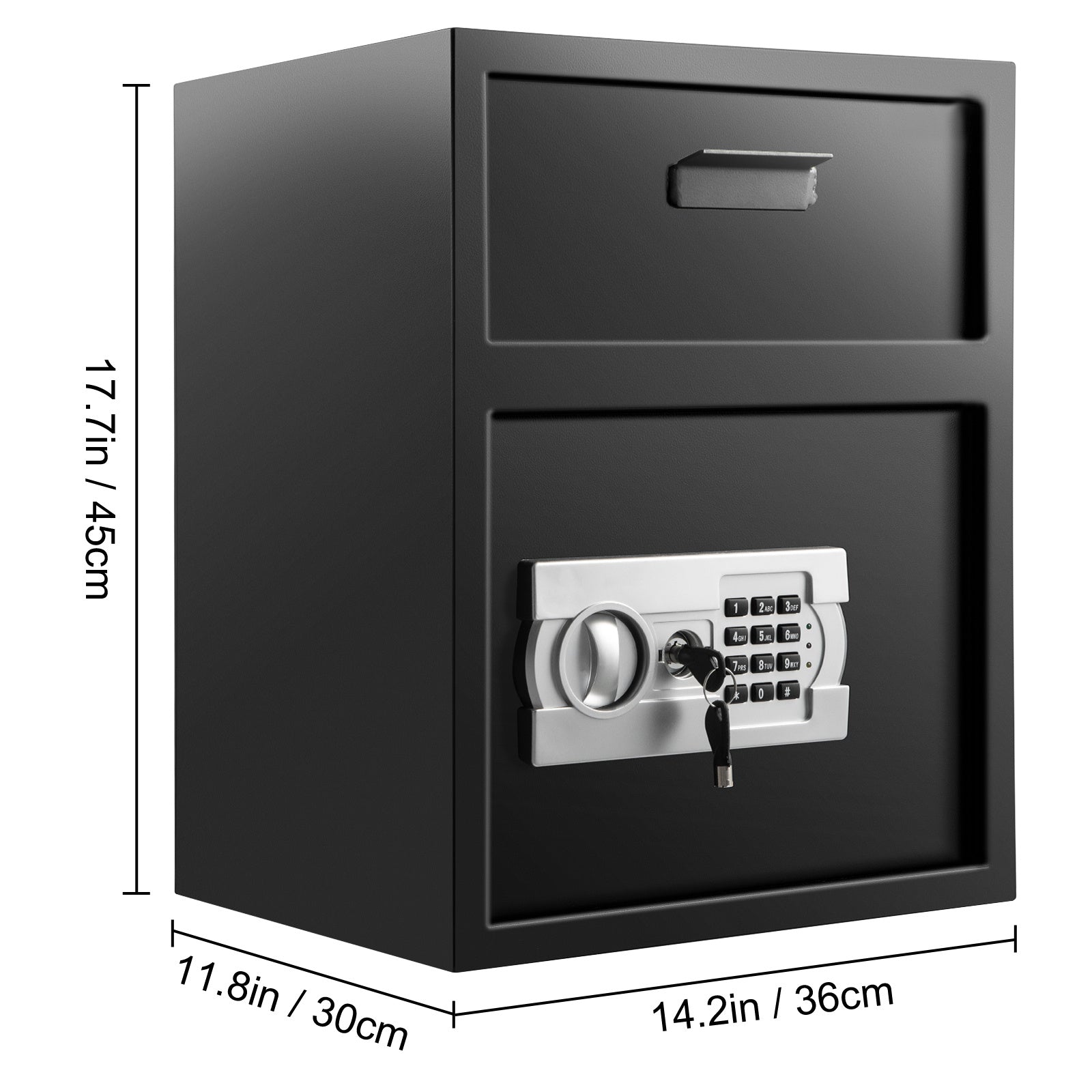 VEVOR 1.7 cu ft Digital Depository Safe — Electronic Code Lock with Deposit Slot & 2 Emergency Keys