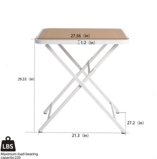 Coocosh multi-functional folding table with a powder-coated finish, blending khaki and white tones, suited for casual dining or as a streaming setup in your home studio.