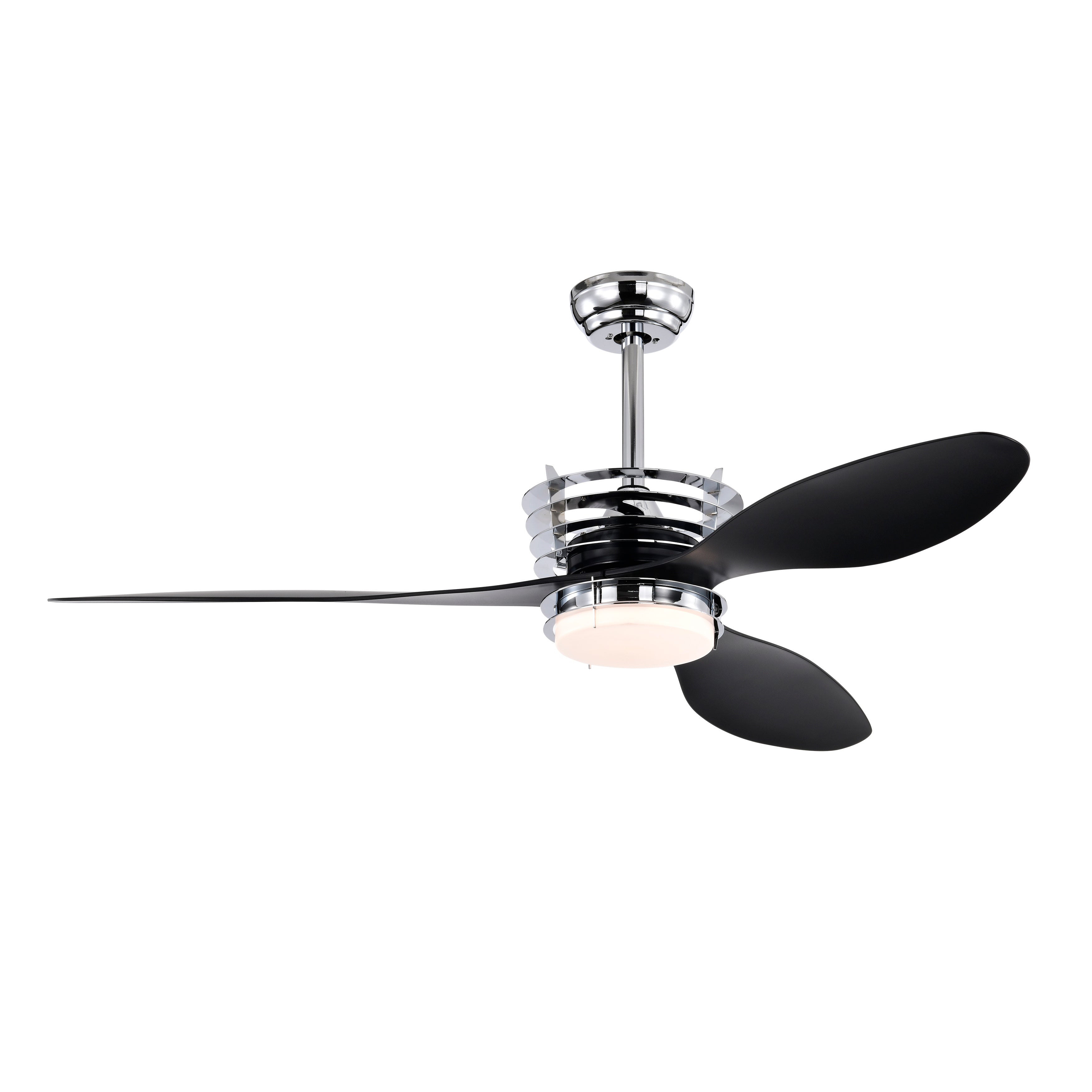 52'' ABS Blades Ceiling Fan With Lights And DC Remote, DC Motor Modern Ceiling Fan With 3 ABS Fan Blades & 2 Down Rods, Indoor Ceiling Fan With Light For Bedroom,Living Room