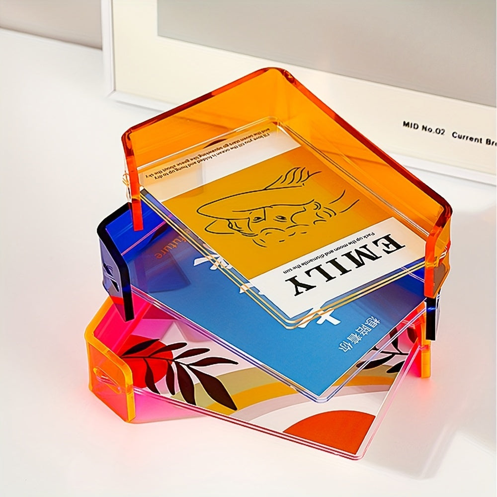 5x7 Inch Colorful Acrylic Photo Frame Box Creative Picture Holder Stylish Gradient Color Collage Frame