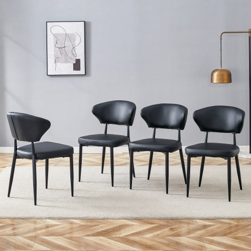 CYDD Black Minimalist Ergonomic Dining Chairs — Pack of 4