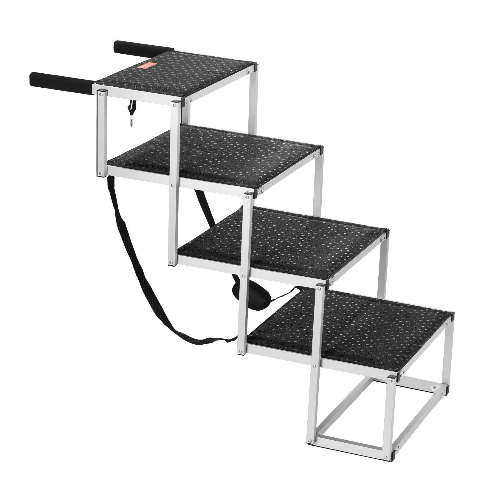 VEVOR Dog Stair For Cars 4-step Folding Dog Steps Aluminum — Up to 250 lbs