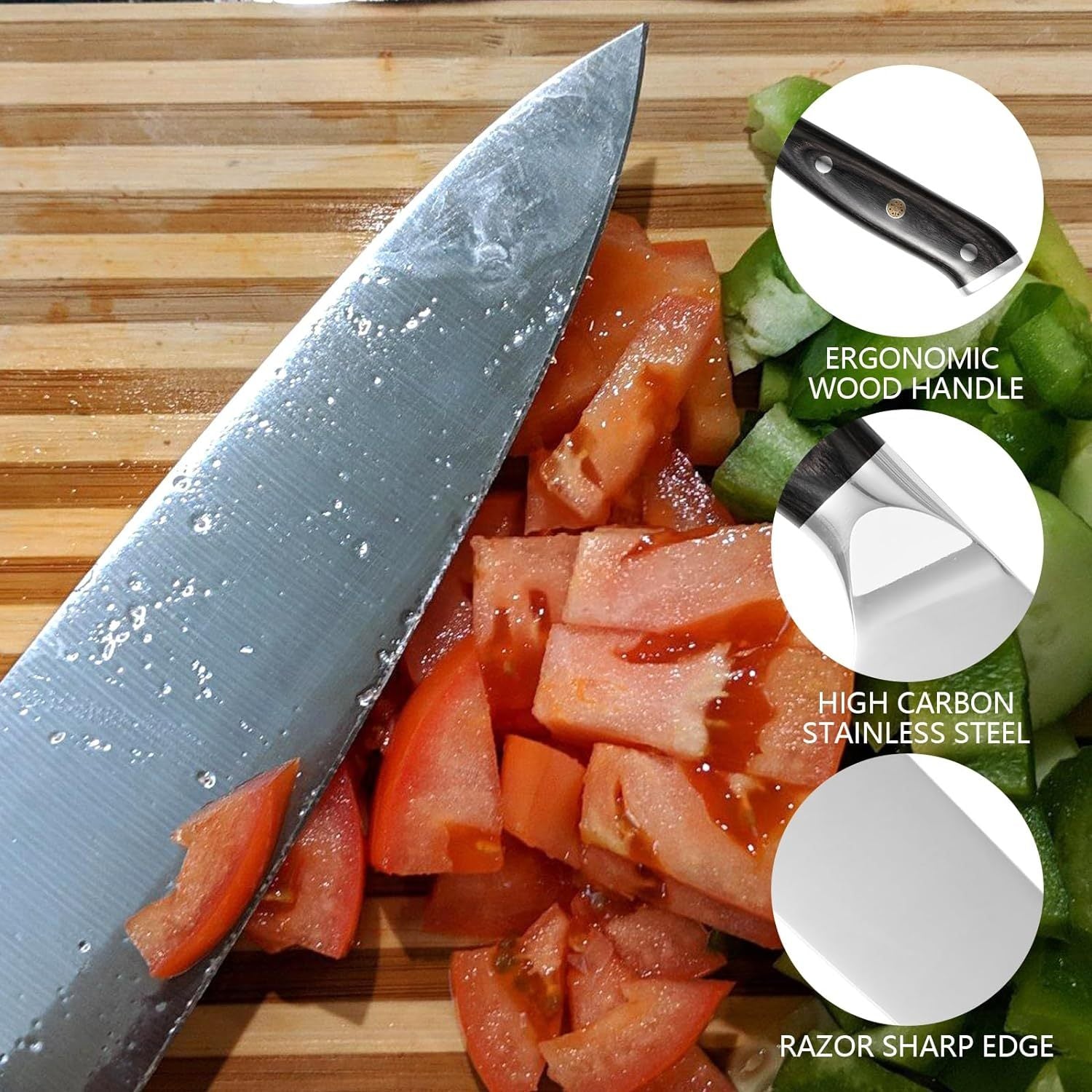 Professional 8" Chef Knife & 7" Santoku — High Carbon Steel