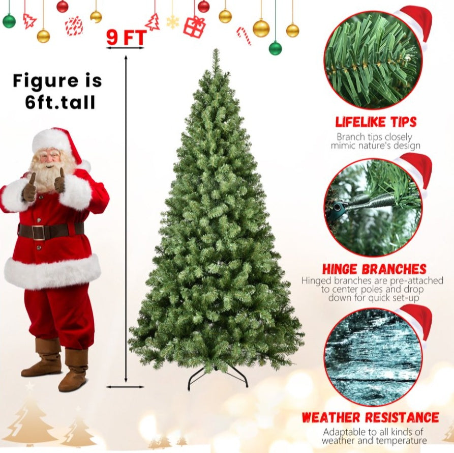 Prelit PVC Memory Wire Christmas Tree — 5 / 6 / 7 / 8 / 9 ft