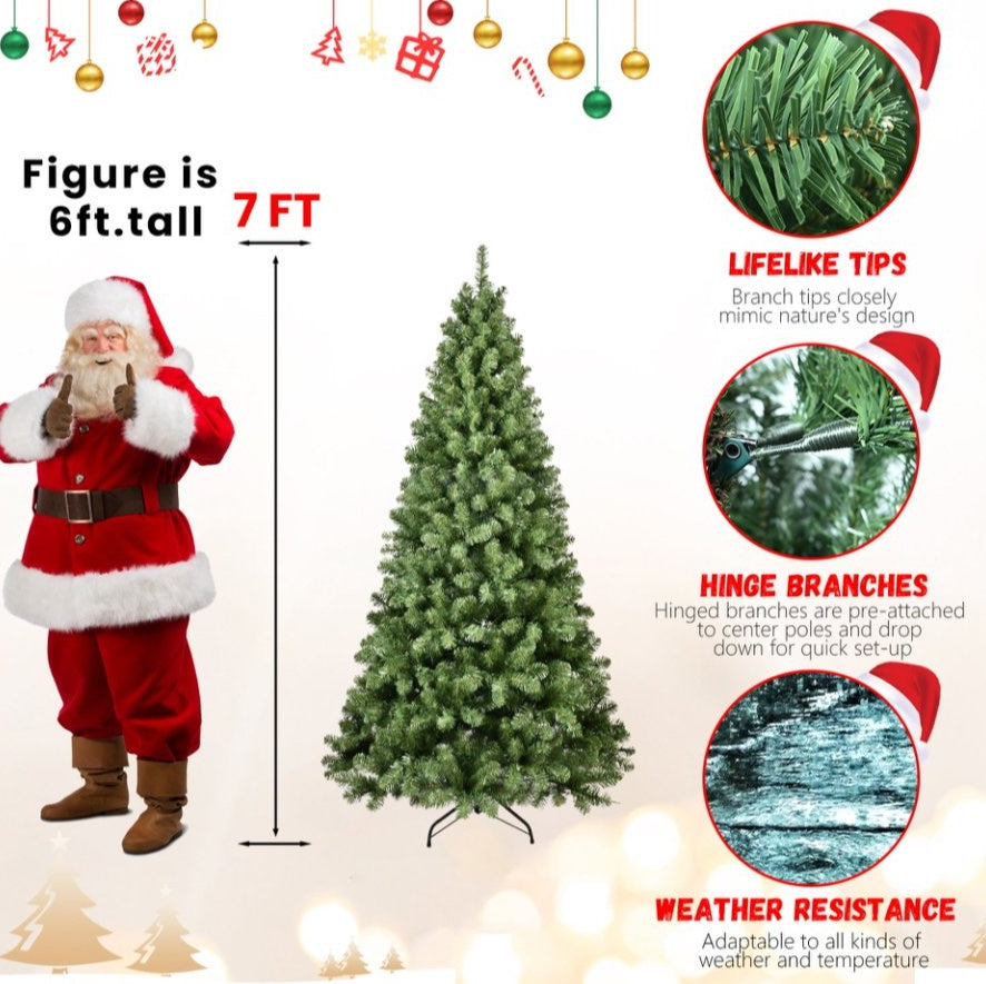 Prelit PVC Memory Wire Christmas Tree — 5 / 6 / 7 / 8 / 9 ft