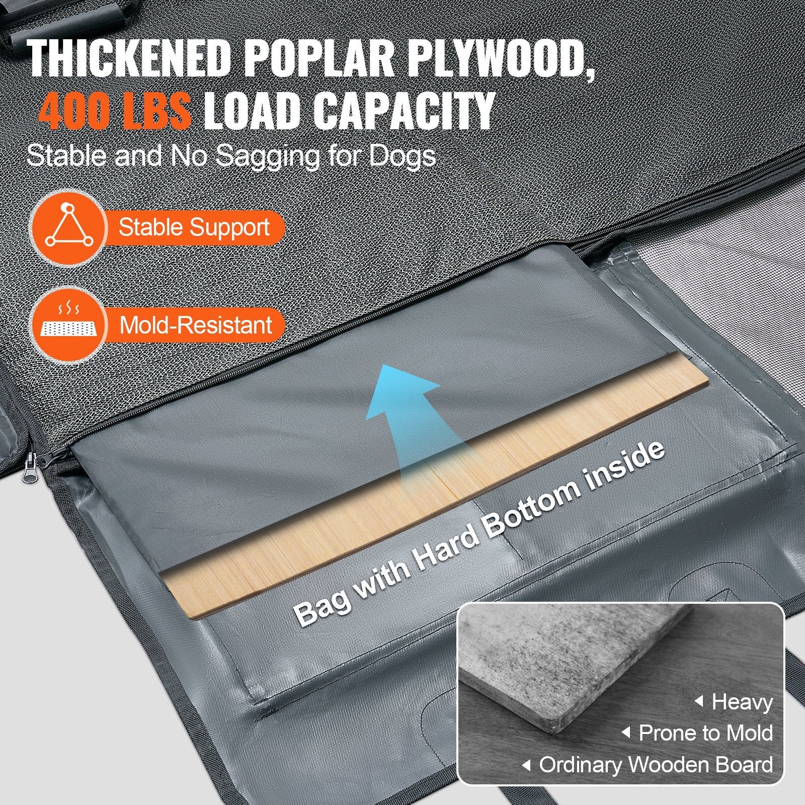 VEVOR 54 x 24 in Dog Car Seat Cover for Back Seat - Waterproof 600D