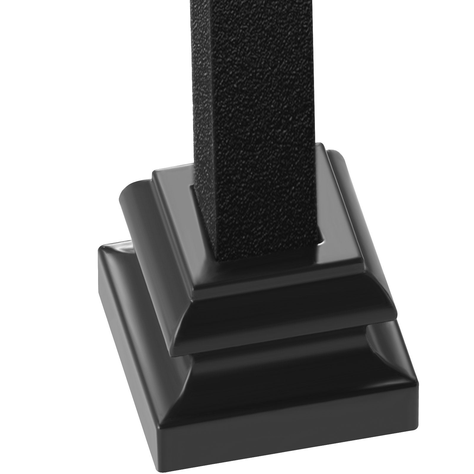 VEVOR Aluminum Alloy Baluster Shoes Stair Flat Shoe With Screw Holes for Square Balusters, Satin Black — 50 Pcs