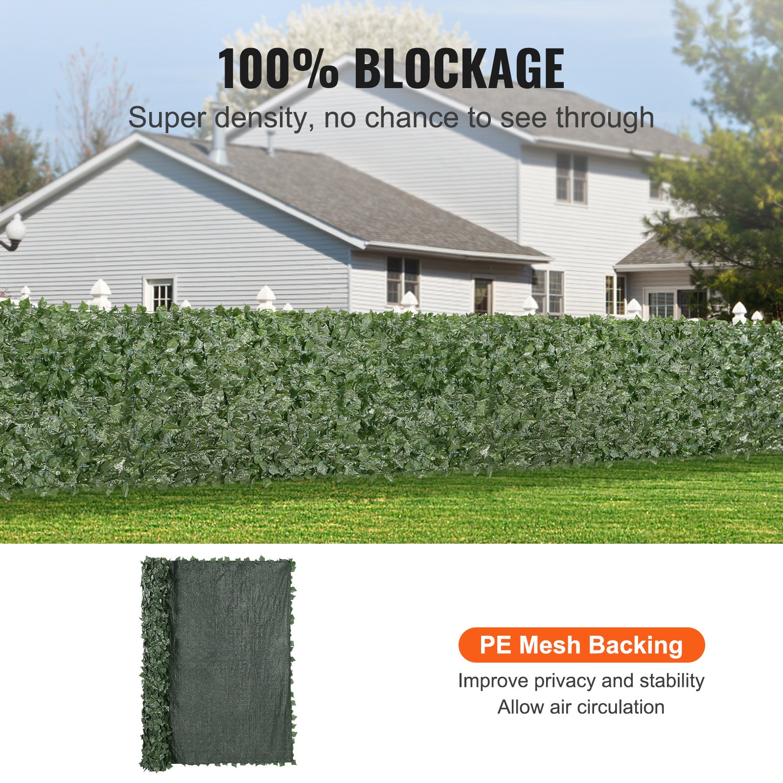 VEVOR Ivy Privacy Fence, 96 x 72 in — Artificial Green Wall Screen