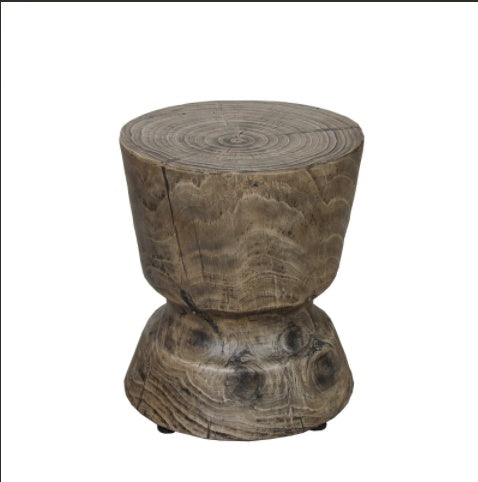yoonyo 14.6 x 17 in Wood Grain Decorative Side Table