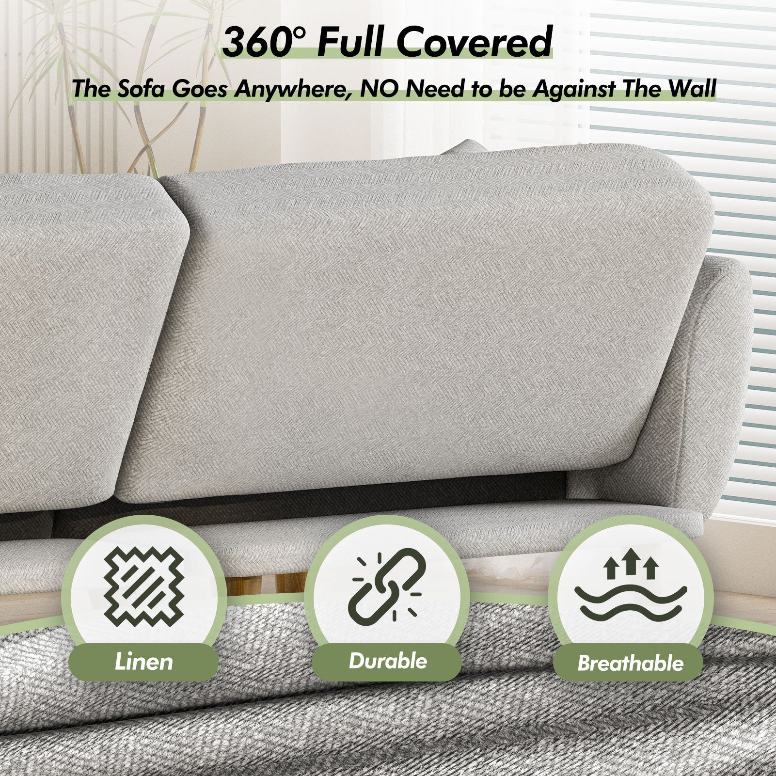 4 - Piece Upholstered Sectional Sofa Bed (Modular, Adjustable Backrests)