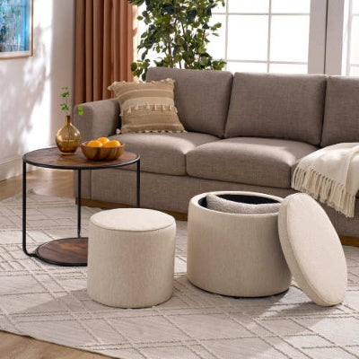 CYDD Multi-Functional Ottoman & Table Set with Storage Drum Stool