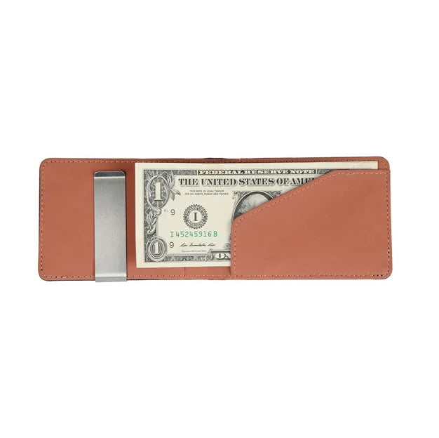 Unisex PU Leather Wallet RFID Blocking Slim Bifold Credit Card Holder With Money Clip