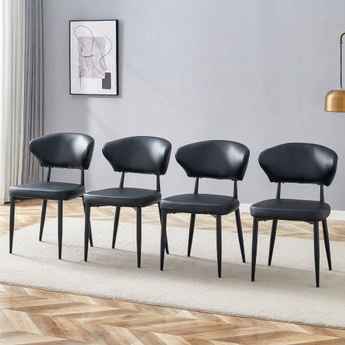 CYDD Black Minimalist Ergonomic Dining Chairs — Pack of 4