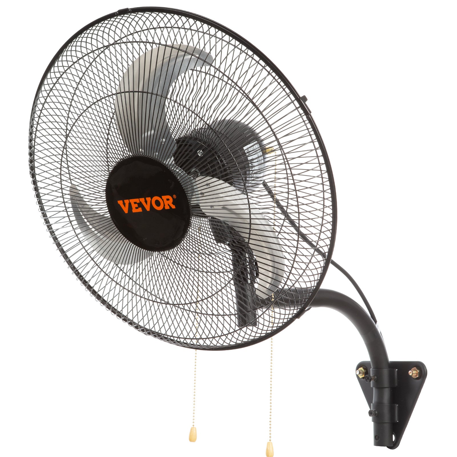 VEVOR Wall Mount Fan, 18 Inch, 3-speed High Velocity Max. 4000 CFM Oscillating Industrial Wall Fan, Commercial Or Residential, Black, ETL Listed