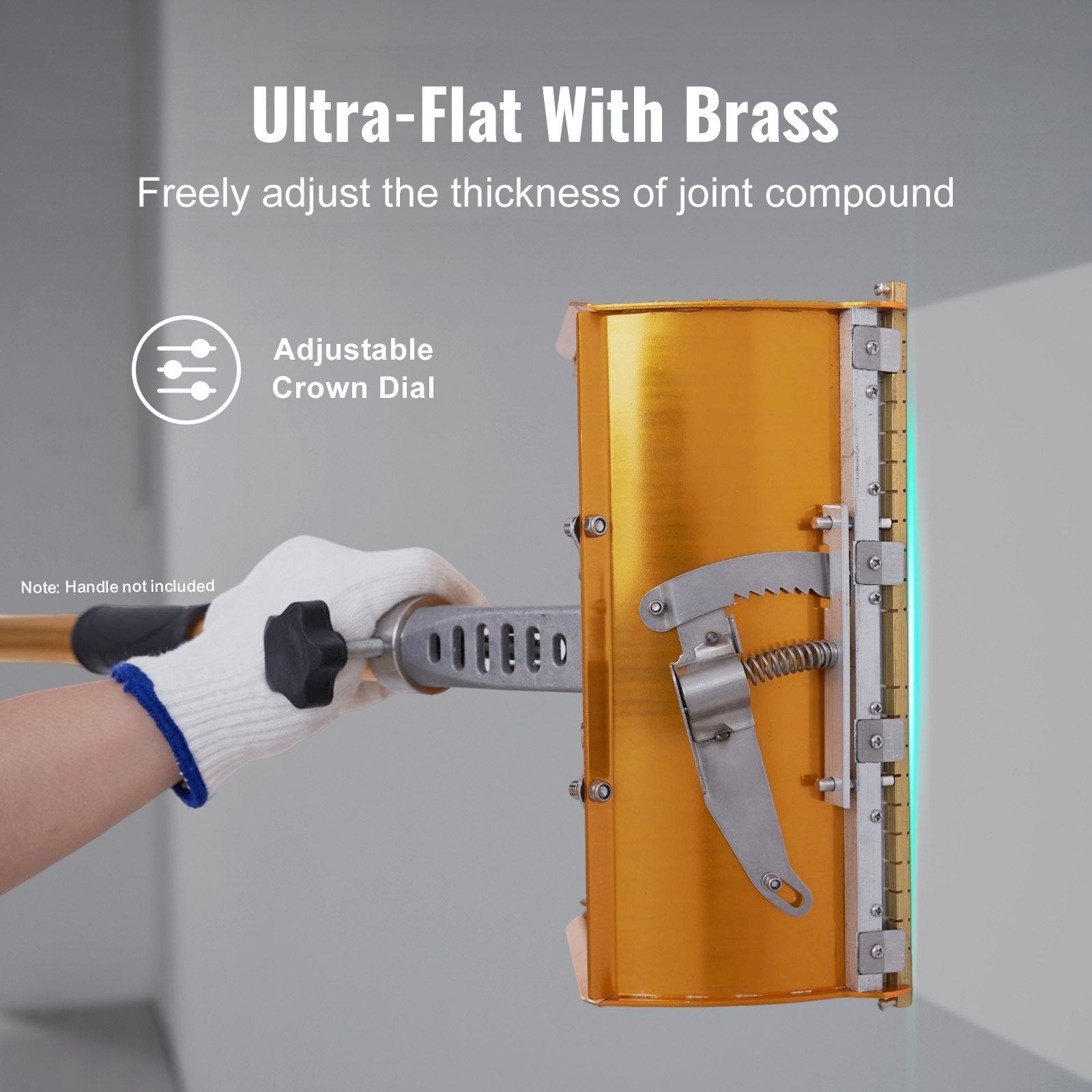 VEVOR Drywall Flat Box, 10-Inch Wide Quick Clean, Aluminum Finishing Mud Box For Plasterboard, Wallboard, Sheetrock, Bonus Mudguard, Extra 2 Stainless Steel Blades