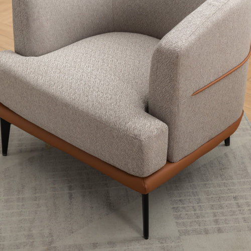 Modern Two Tone Barrel Fabric Chair Burnt Orange - View 7