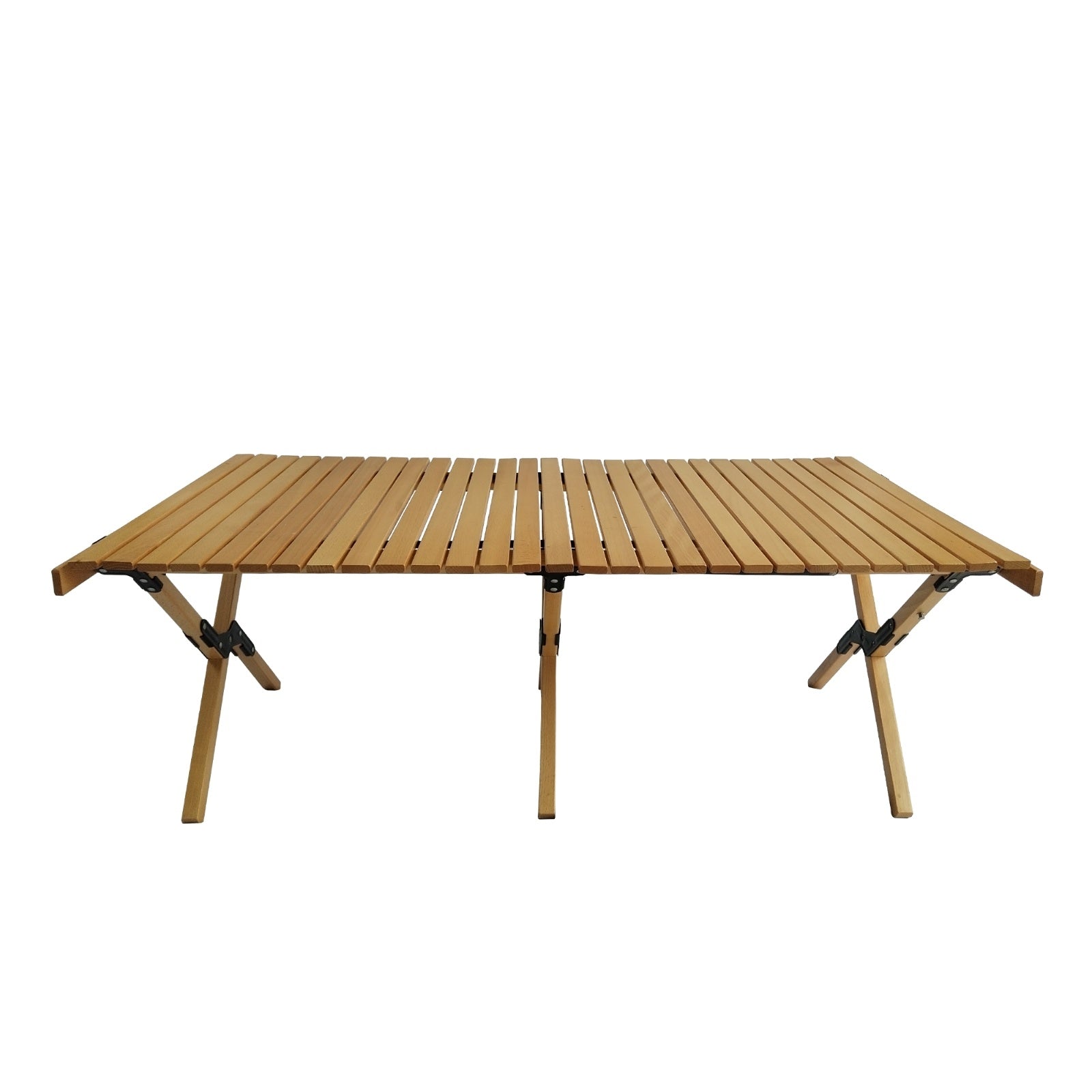 Coocosh natural wooden patio dining table offers lightweight portability, designed with functional foldability, ideal for versatile dining needs in various settings.
