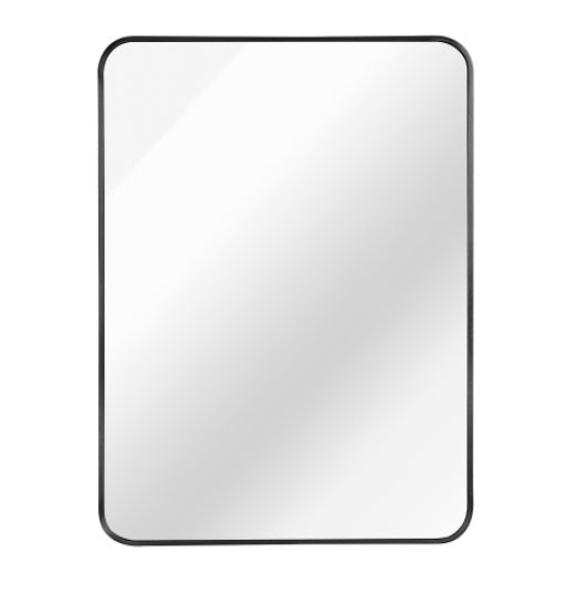 22x30 Silver Metal Framed Rectangular Bathroom Mirror - View 4