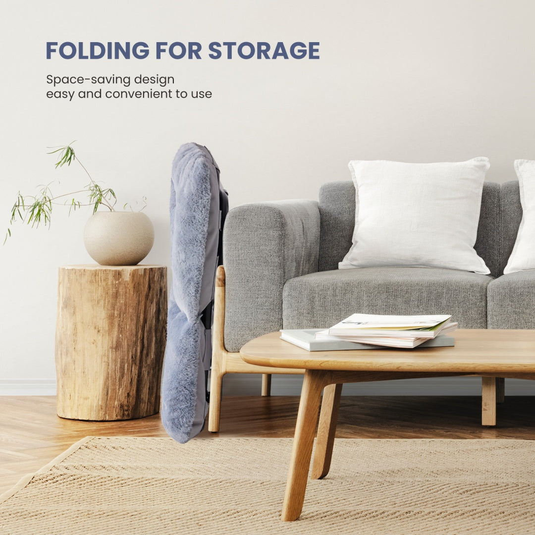 Comfy Faux Fur Folding Lounge Chair for Adults – Large Foldable