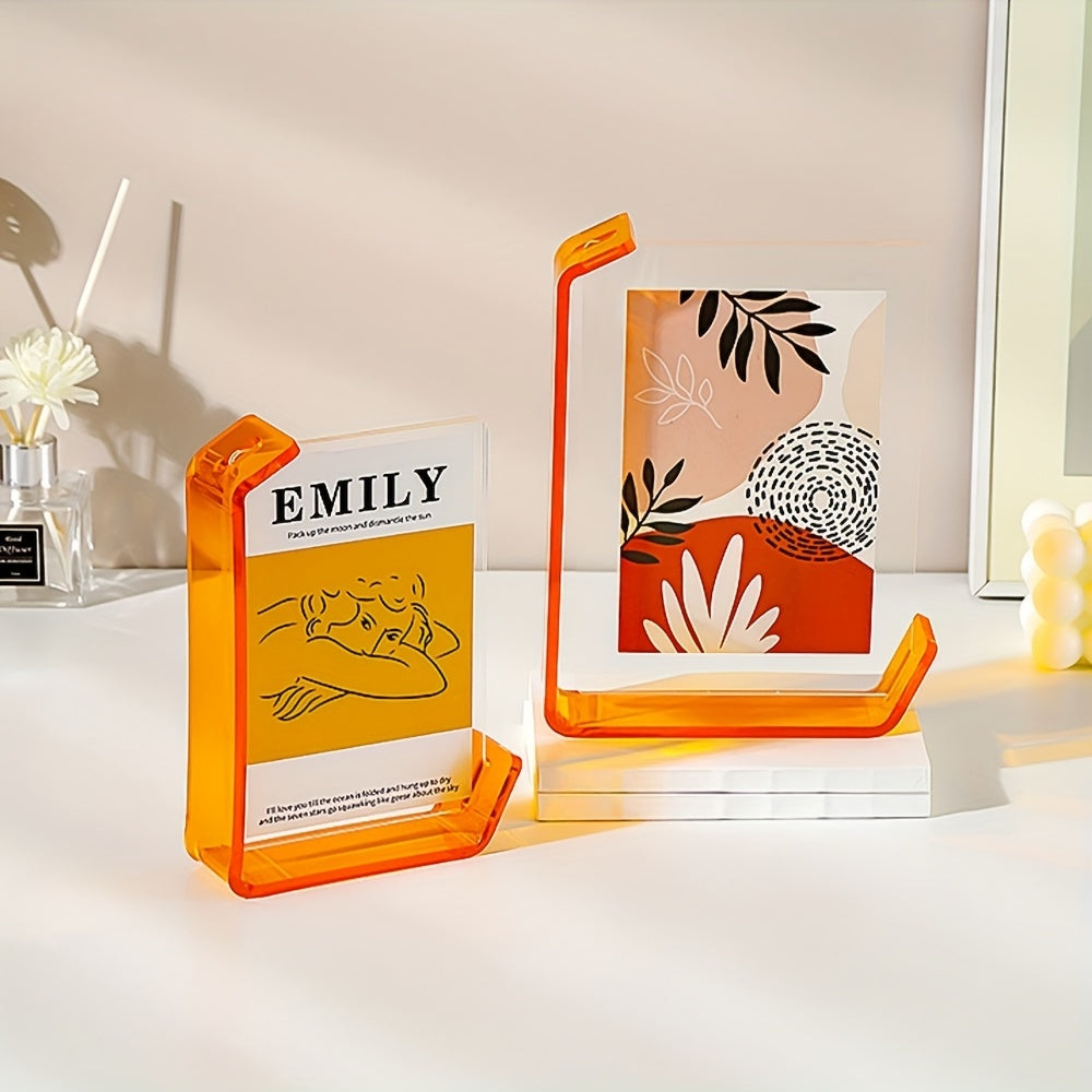 5x7 Inch Colorful Acrylic Photo Frame Box Creative Picture Holder Stylish Gradient Color Collage Frame