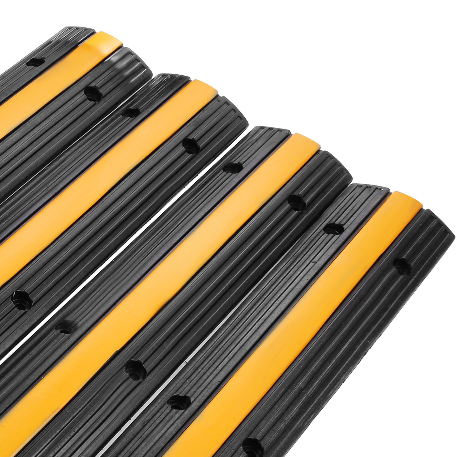 VEVOR 1-Channel Rubber Cable Protector Ramp (4 Pack) – Heavy-Duty 22,046 lbs