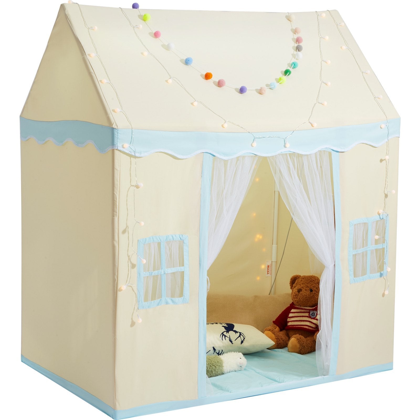VEVOR Kids Play Tent, Indoor and Outdoor Castle Tent, Beige