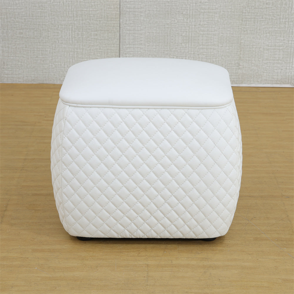 Scratch-Resistant Diamond Tufted Ottoman, 19.5x15.5x18 Inch Pet-Friendly Accent Stool
