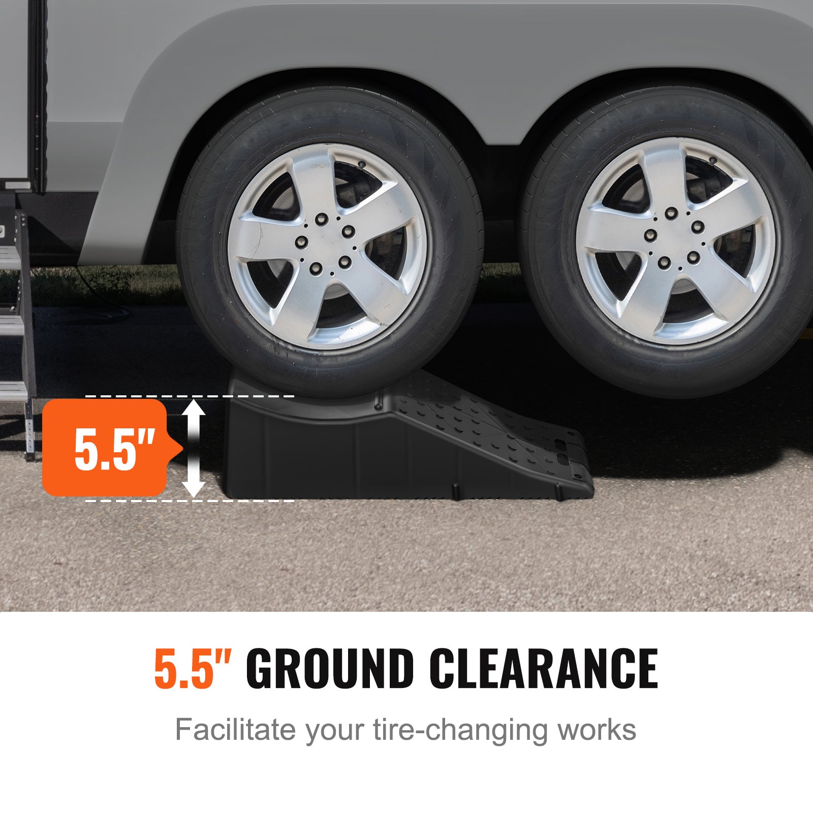 VEVOR Car Service Ramp — 20,000 lbs (10 Ton) Low Profile Plastic Tire Ramp