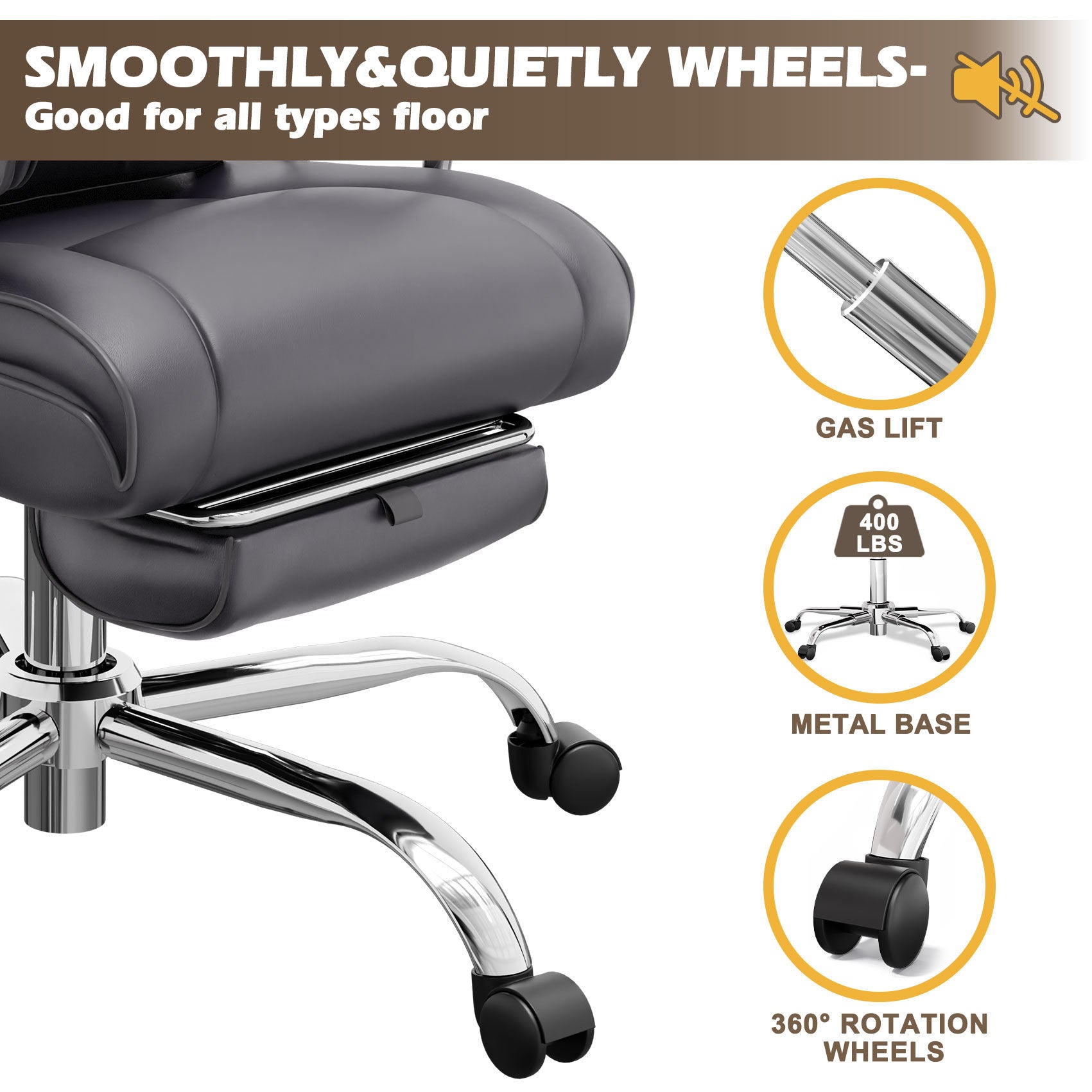 400lb Big And Tall Office Chair Black Cjfu2442203 - View 4