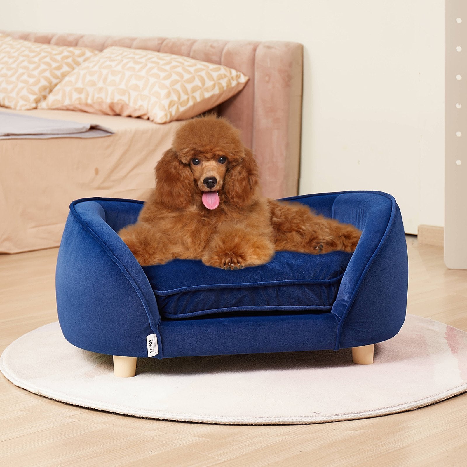 Pet Sofa Dog Couch – Medium Dog Bed, 81 lb Support, Elevated & Plush
