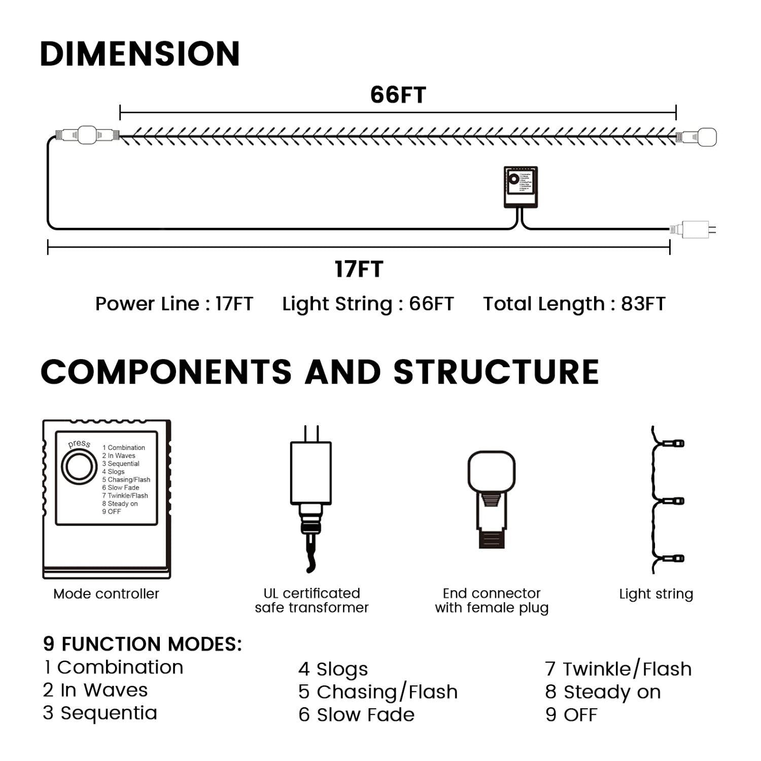 200pcs 66ft Halloween Fairy String Lights 8 Lighting Modes Mini Plug-in String Lights Indoor And Outdoor Christmas Garden Wedding Party Decoration Purple
