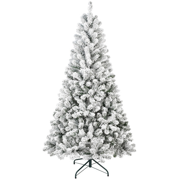 Artificial 4ft Flocked Christmas Tree with 233 PVC Branch Tips — Foldable Base, Round Head