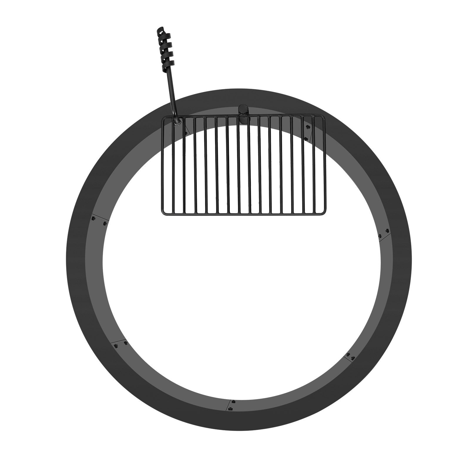 35" Fire Pit Ring with Swivel Grill – Heavy-Duty Steel Outdoor Campfire Insert