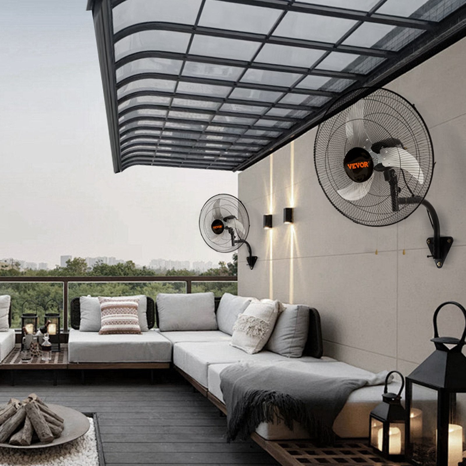 VEVOR Wall Mount Fan — 2-Pack 18" Oscillating High-Velocity (4000 CFM)